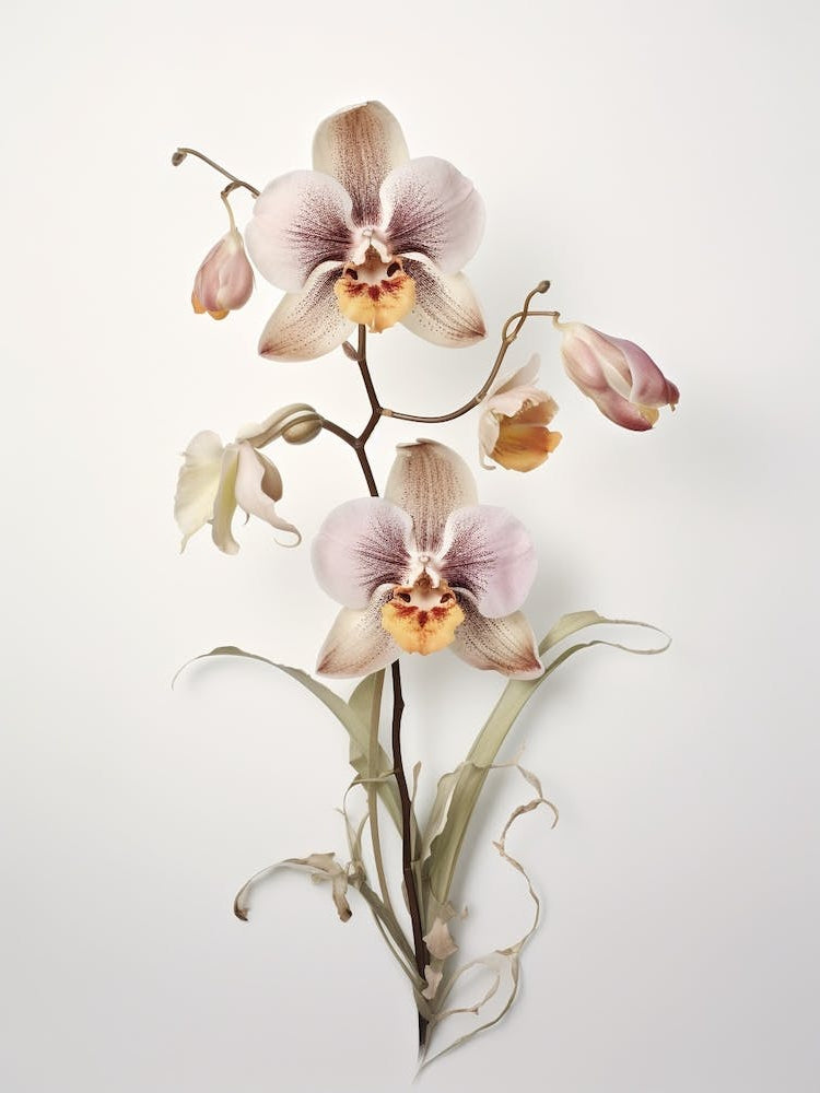 Pressed Flower Botanical Art Monkey Orchid