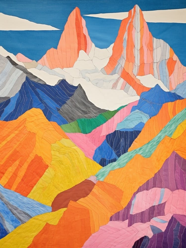 Mount Cook New Zealand 1 Colourful Mountain Illustration