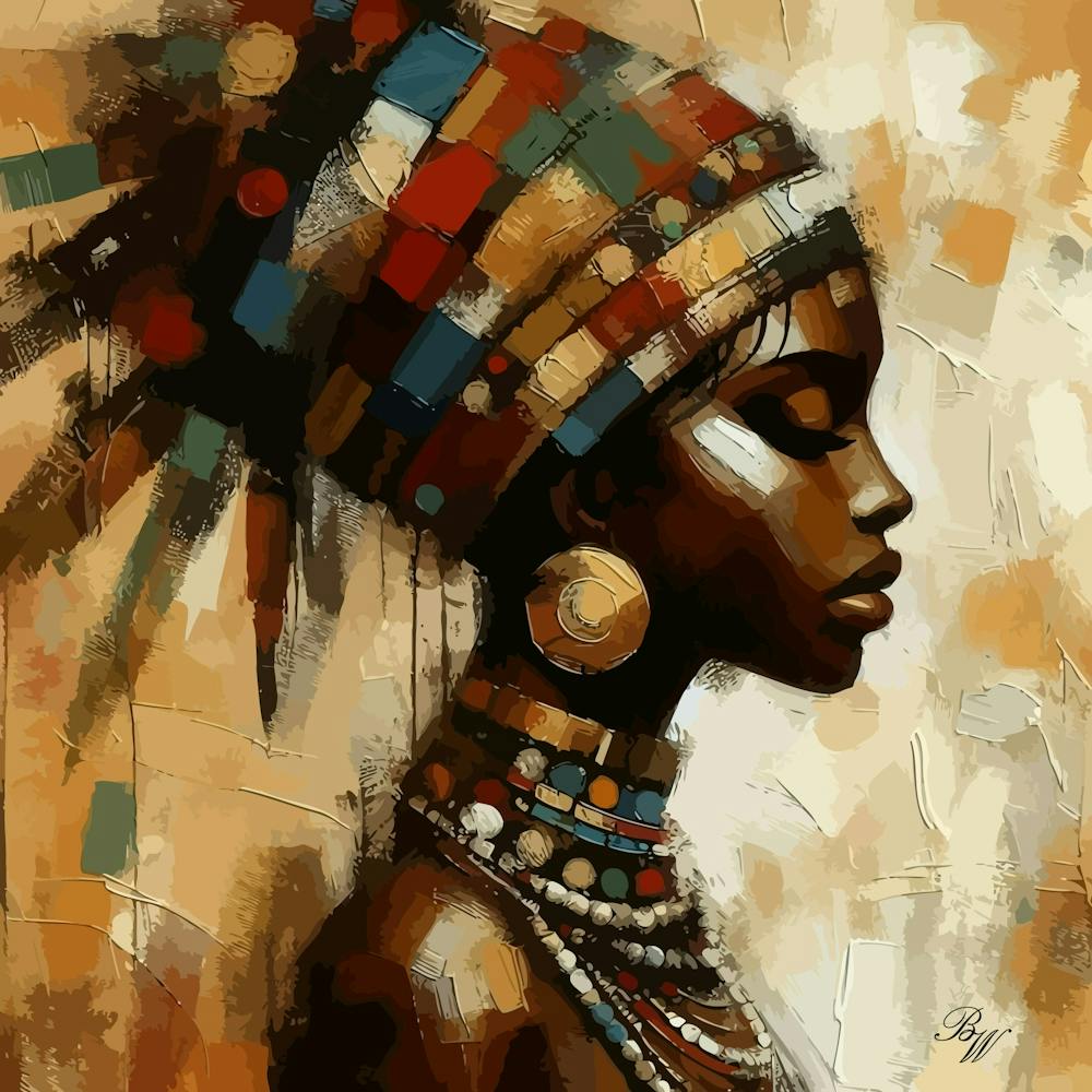 Femme Africaine Autochtone en Tenue Traditionnelle 3