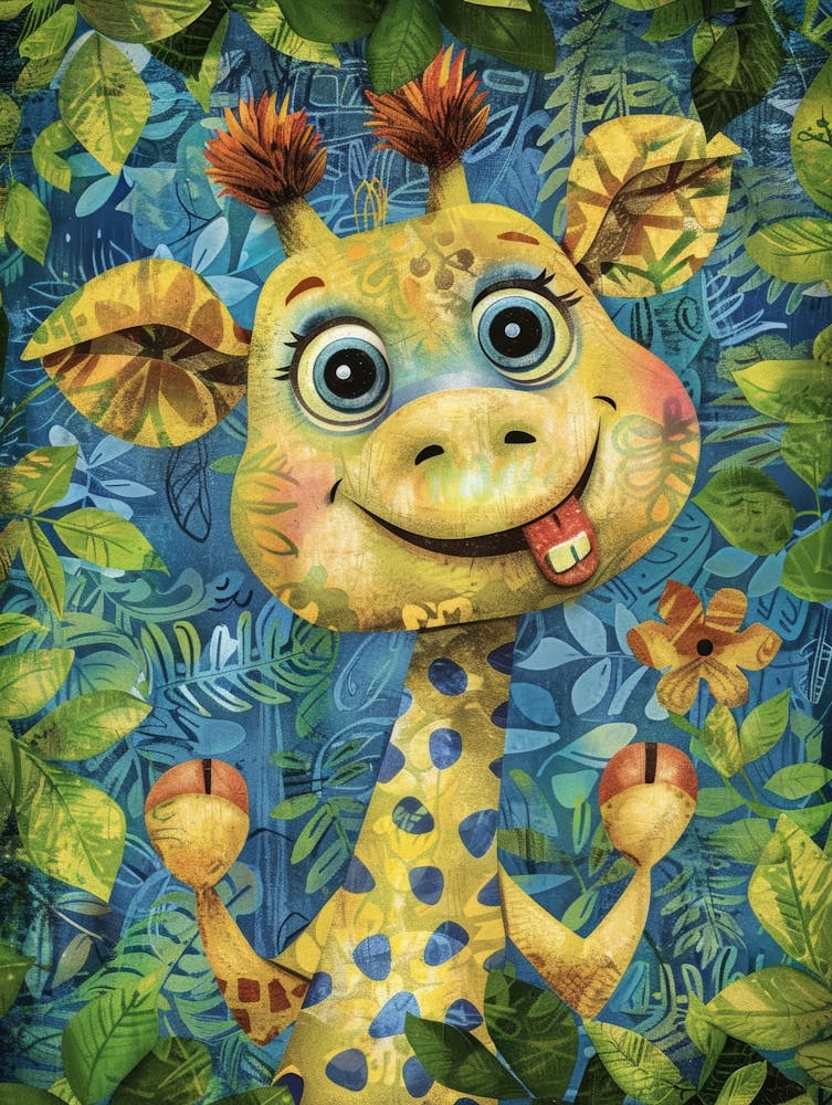 Giraffe In The Jungle 3