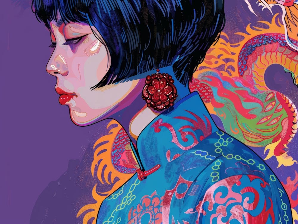 Chinese Girl With Dragon