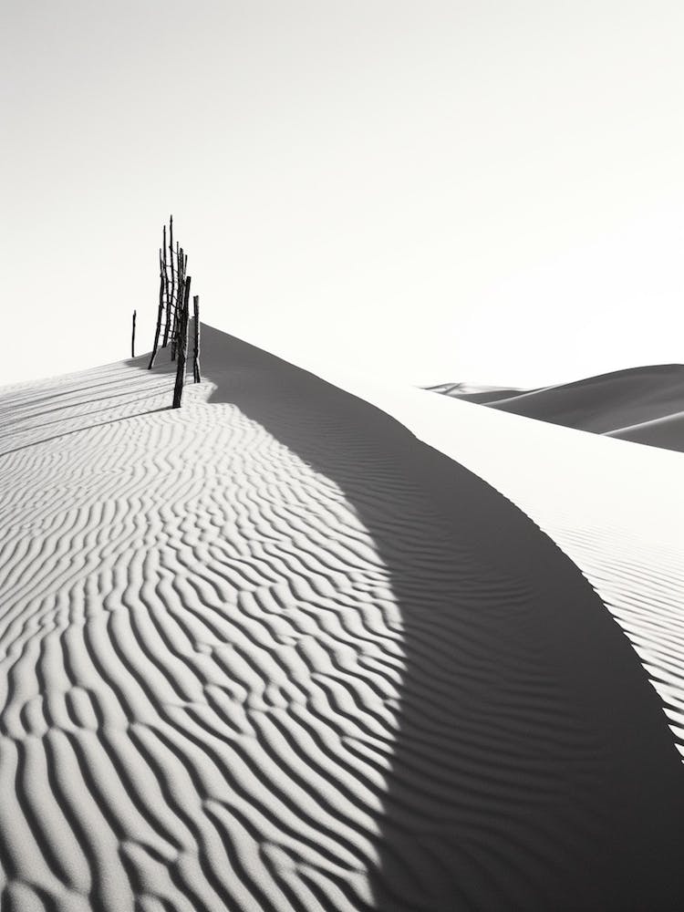 Sahara Desert, Black And White Analogue Photograph 3