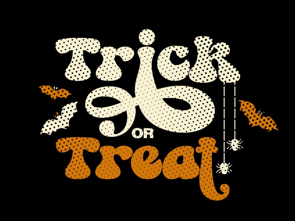 Trick or Treat Print | Seasonal Halloween Wall Art | Halloween Typography | Spooky Wall Art | Black + Orange Wall Art |