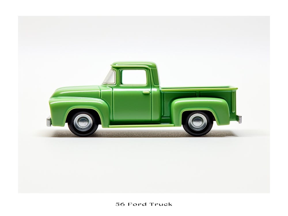 Toy Car 56 Ford Truck Green Poster