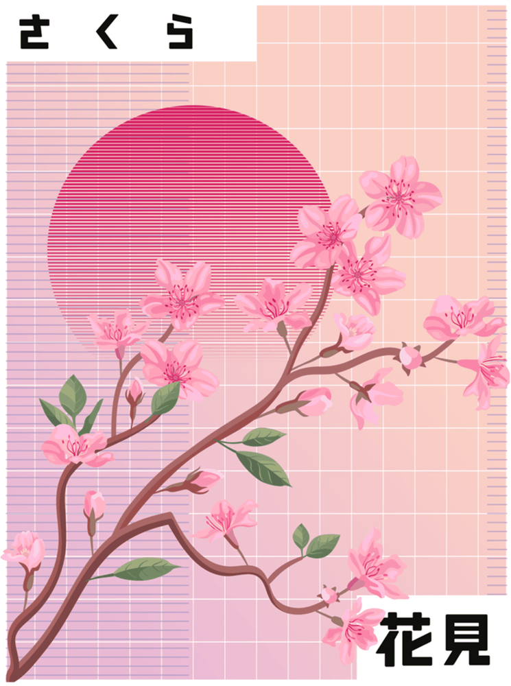 Retro Japanese Soft Grunge Sakura Pastel Cherry Blossom