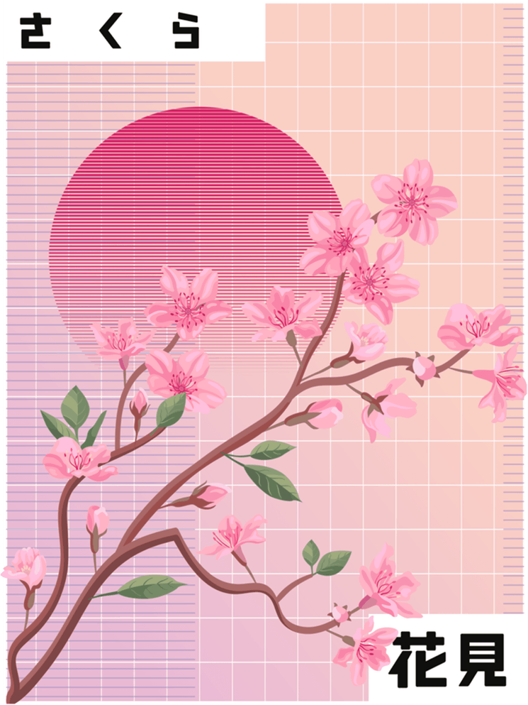 Retro Japanese Soft Grunge Sakura Pastel Cherry Blossom