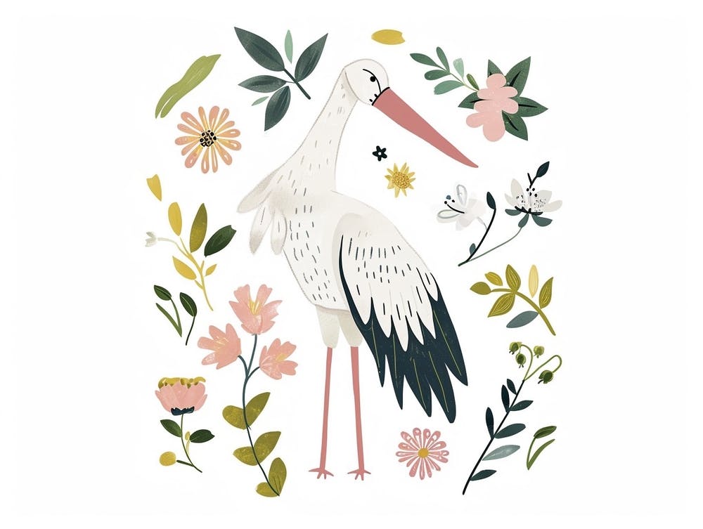 Little Floral Stork 2