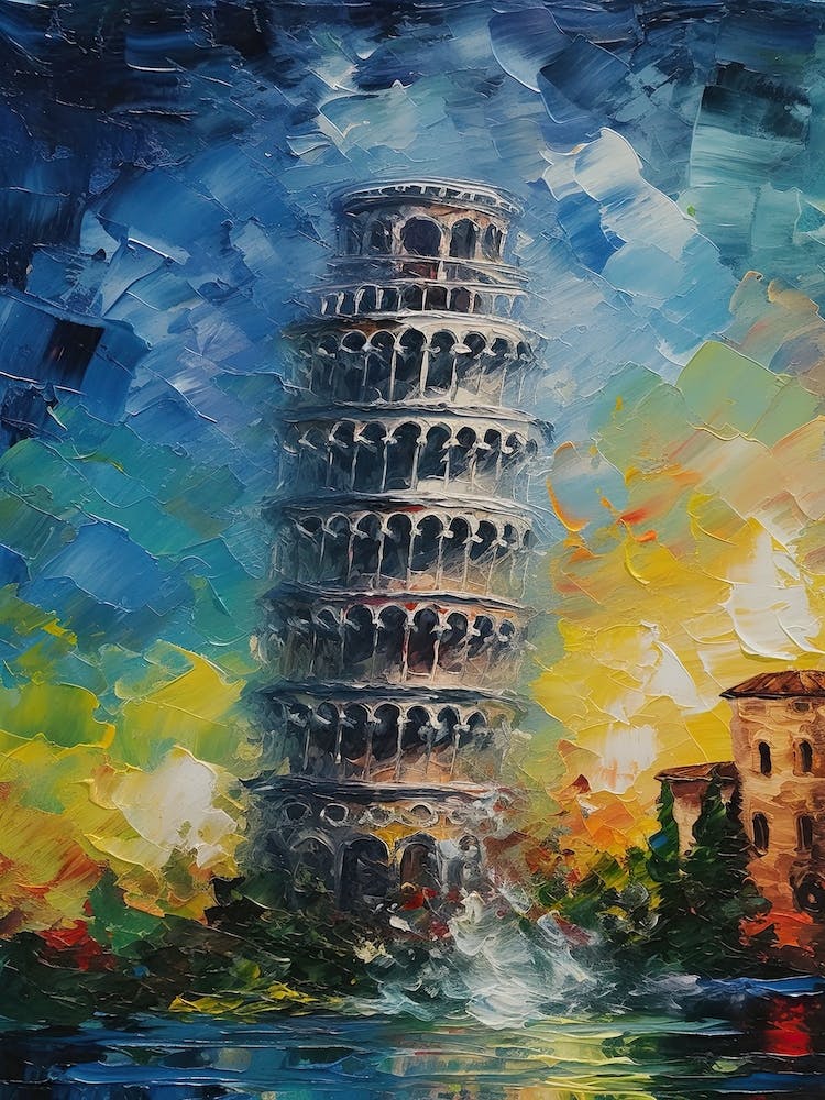 Tower Of Pisa Monet Style 4
