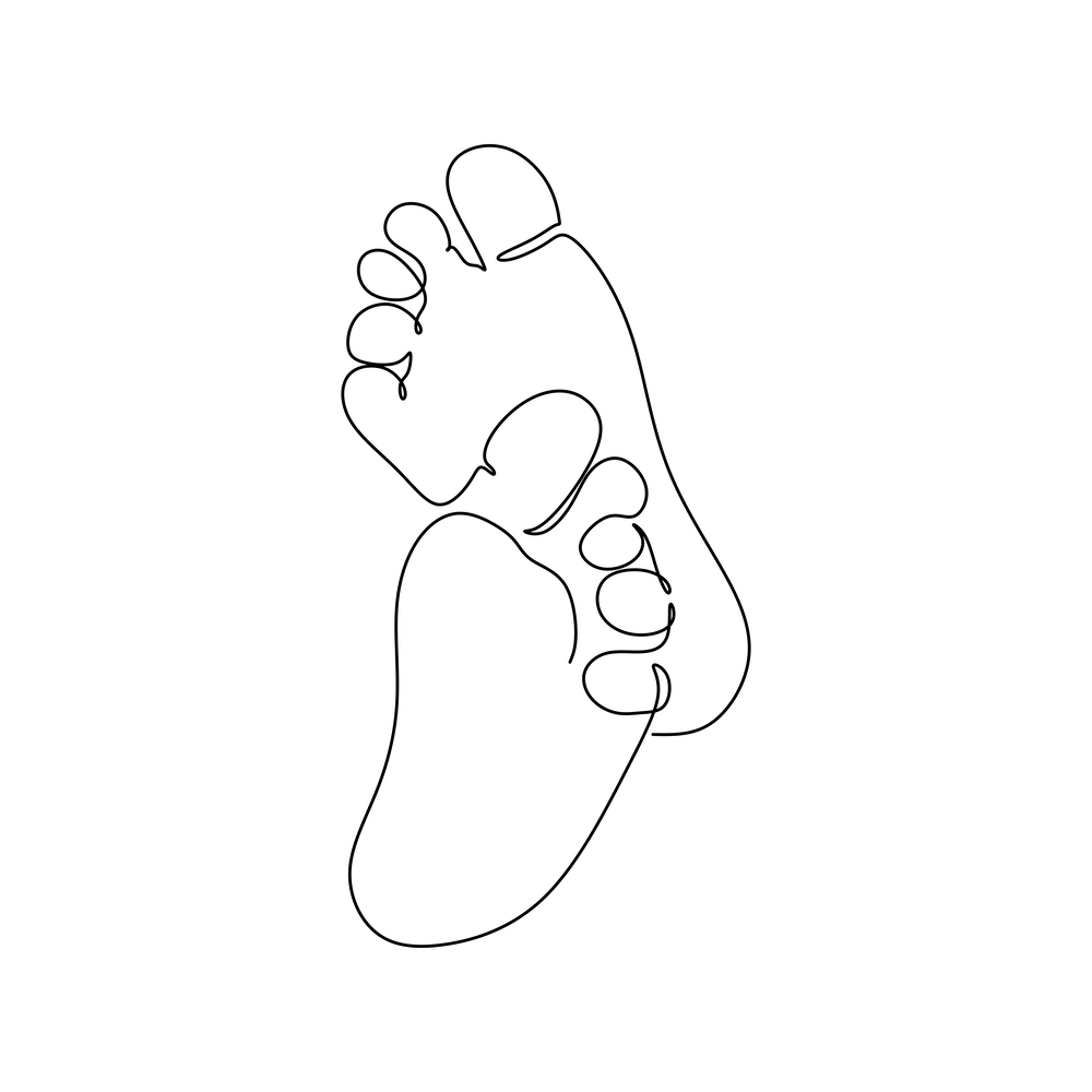 Babyfüße Minimalistische Strichzeichnung
