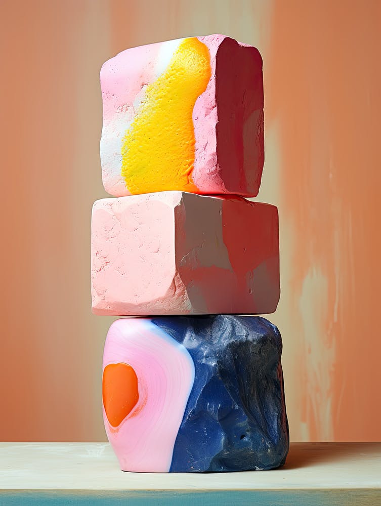 Stack Of Marshmallows, Stones Art