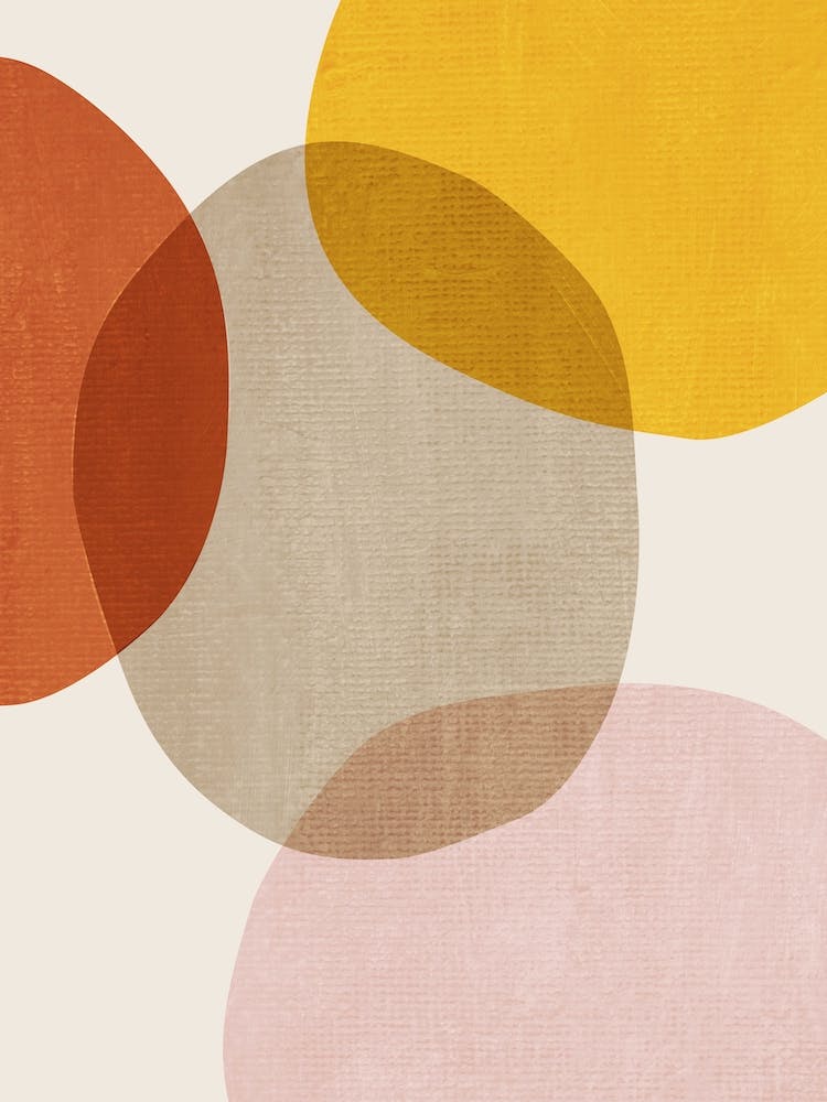 Abstract Circles Blush Yellow Burnt Orange