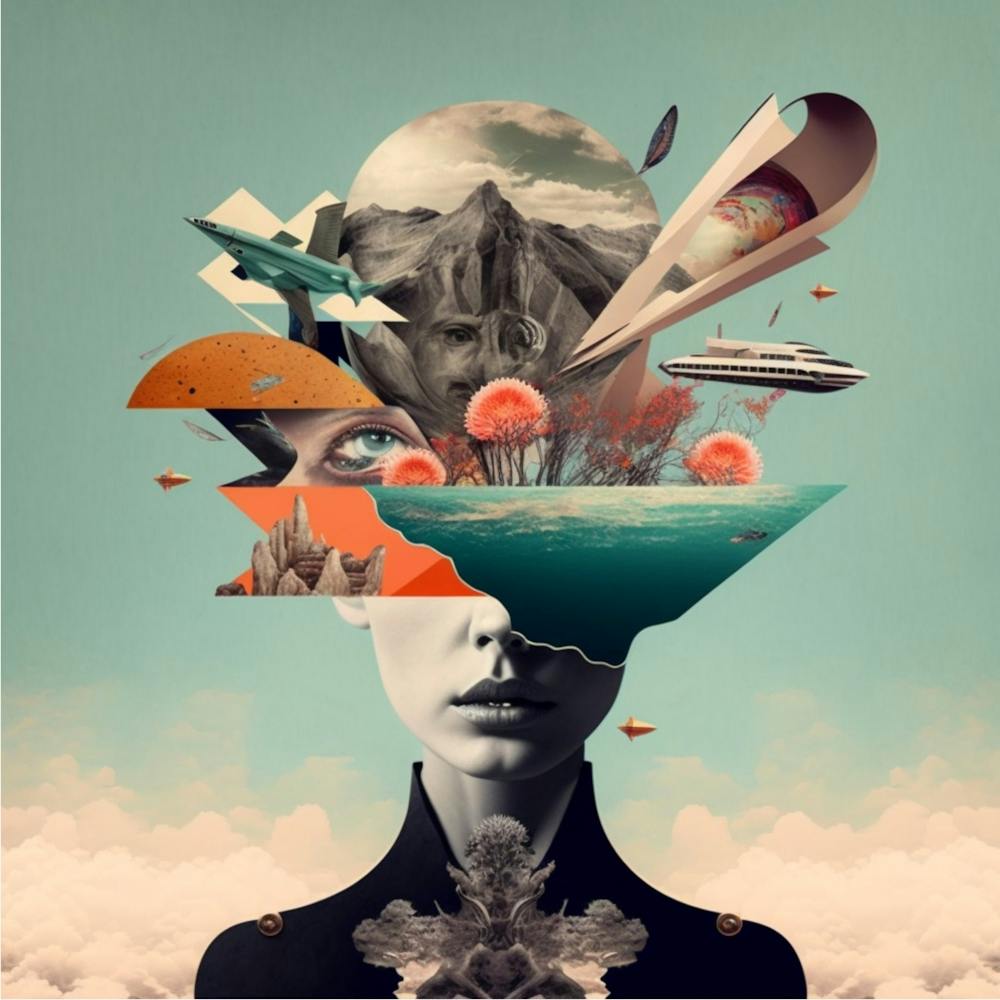 abstract head collage