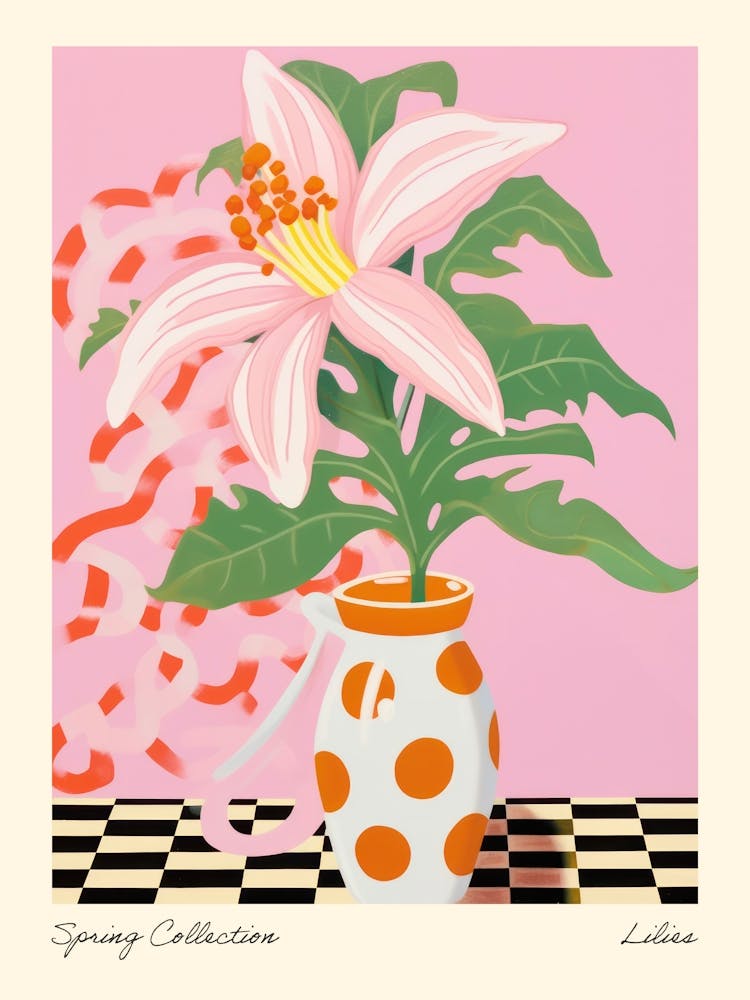 Spring Collection Lilies Flower Vase 1