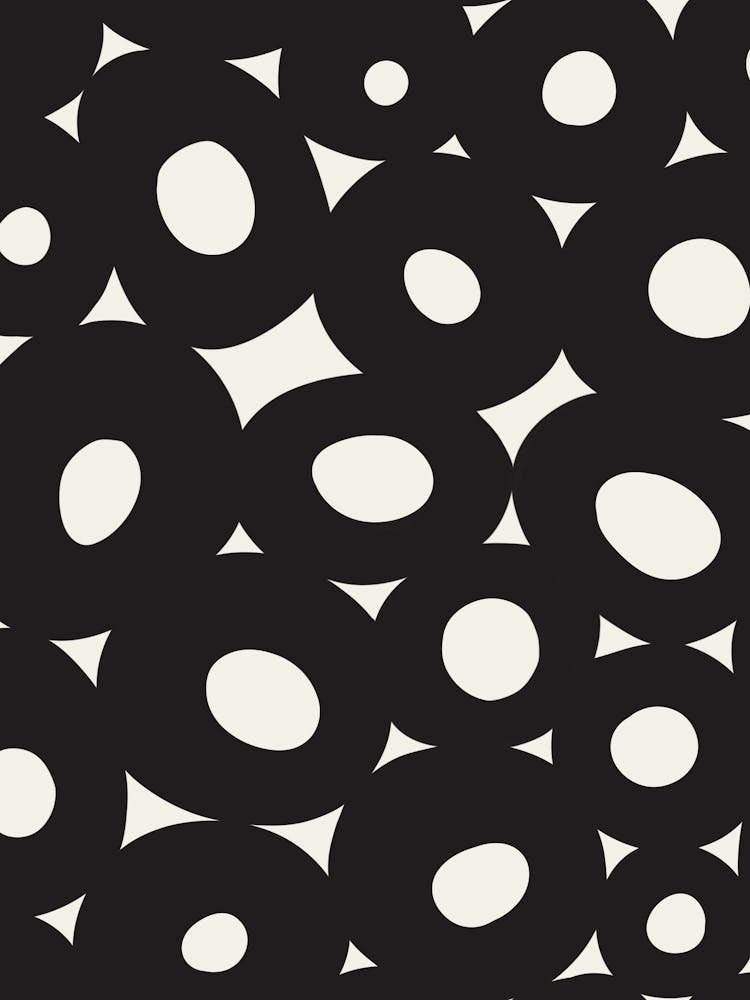 Abstract Circle Cells Black White