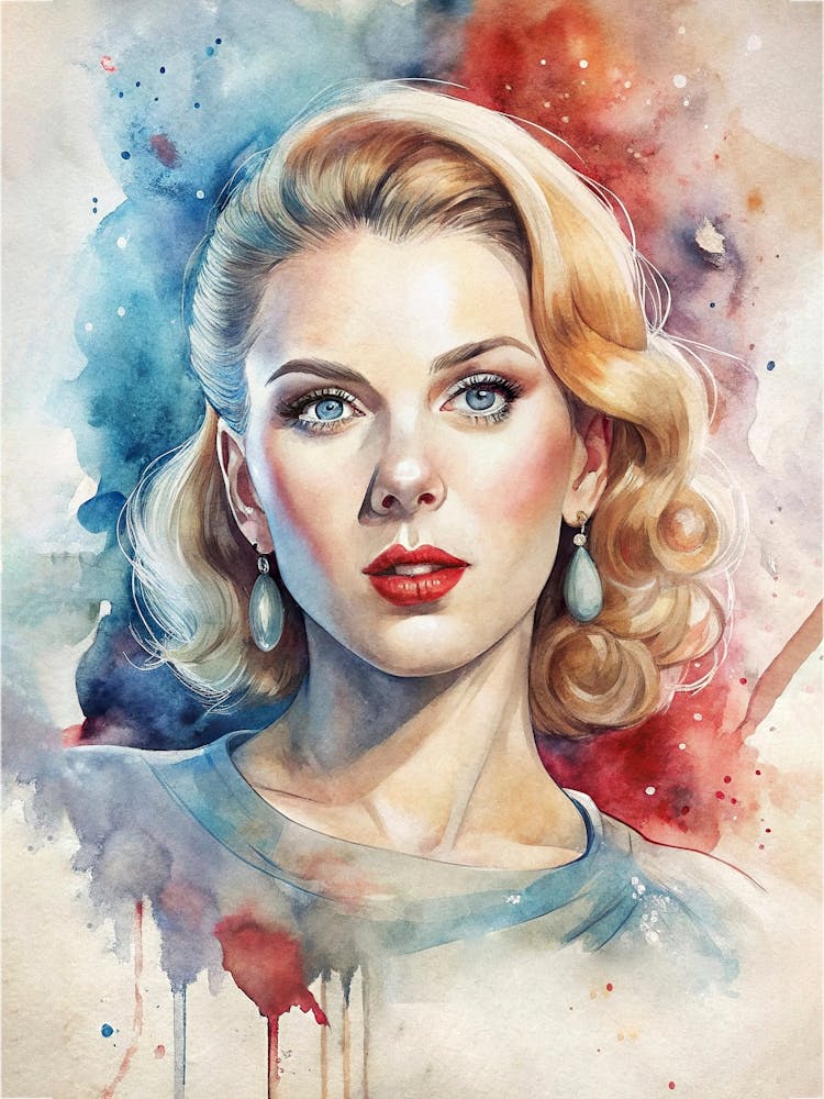 Scarlett Johansson In Watercolor 1