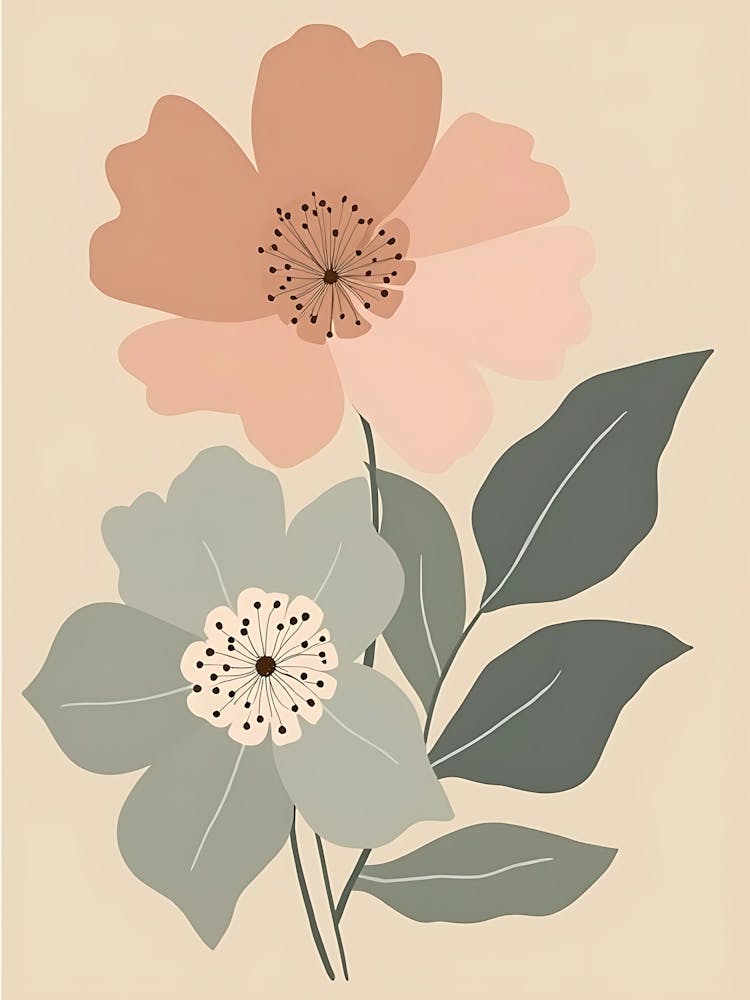Flowers Neutral Toned Blossoms