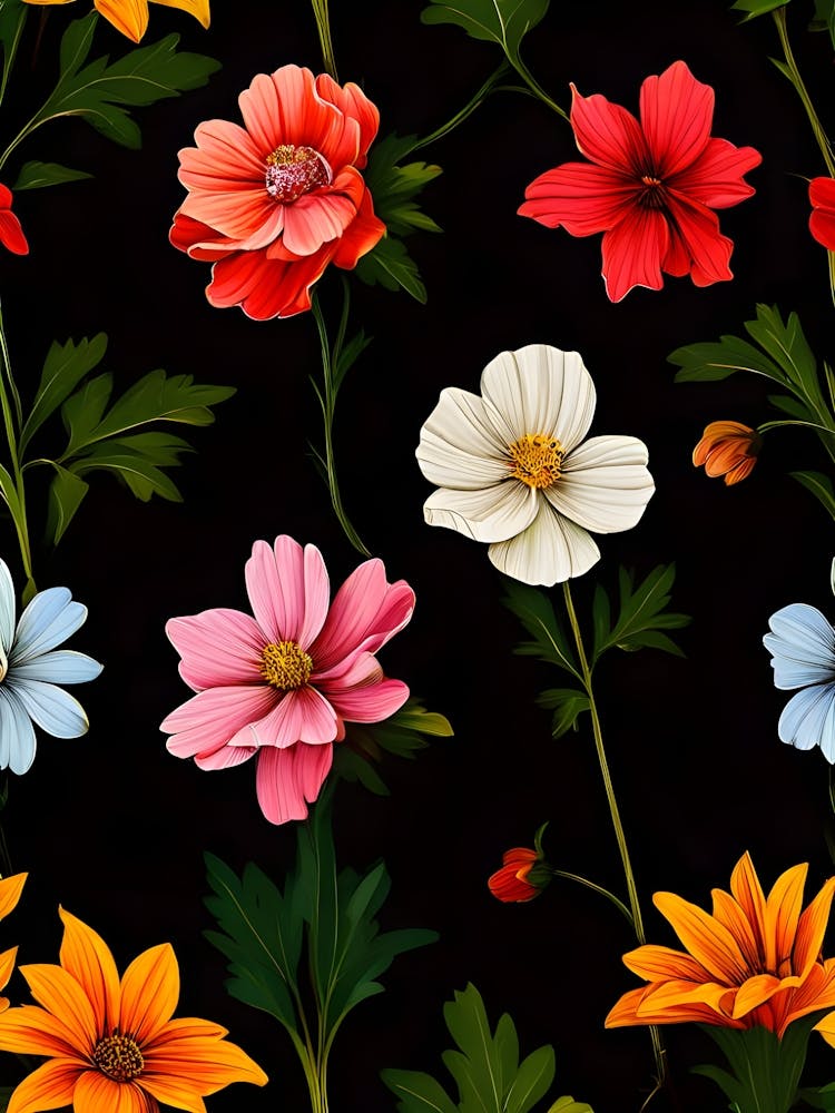 Seamless Pattern With Flowers 3