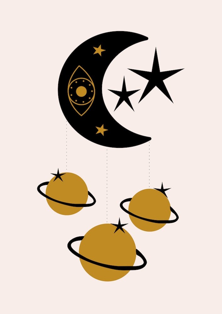 Moon Stars And Planets