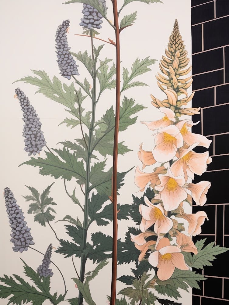 Flower Illustration Aconitum 4