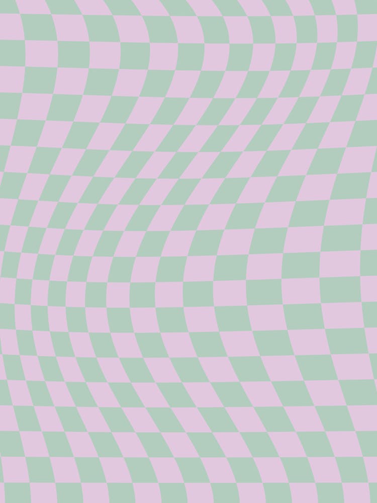 Retro Checkerboard Sage Green And Lilac