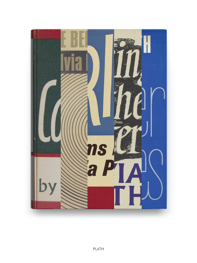 Sylvia Plath - Book Lover Abstract Print -First Edition Covers