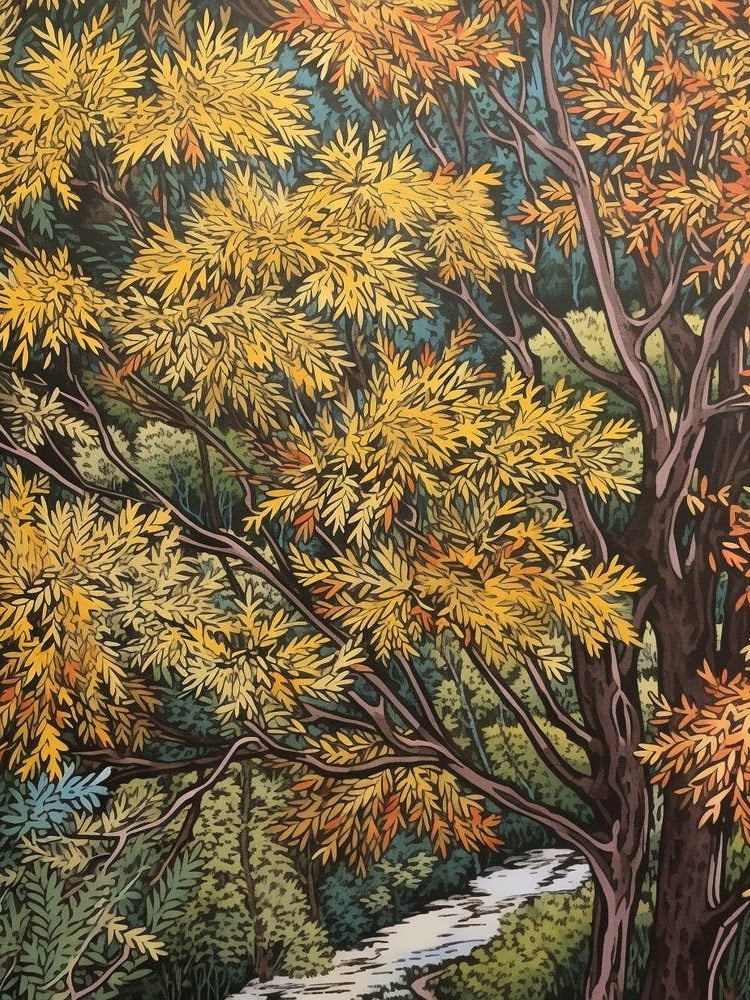 Bebbs Willow 1 Vintage Autumn Tree Print 