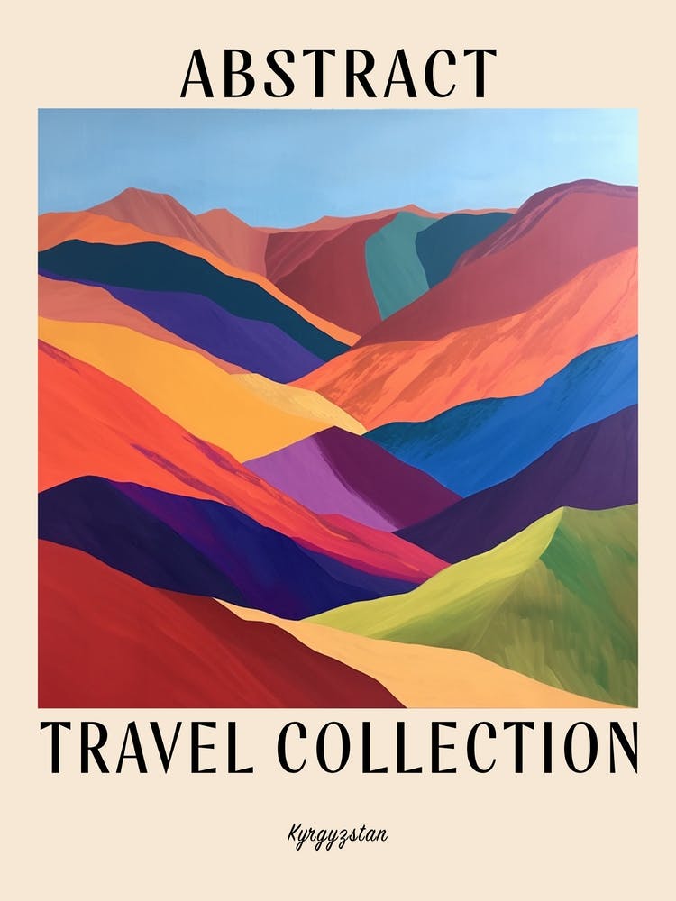 Abstrakte Reisekollektion Poster Kirgisistan 4