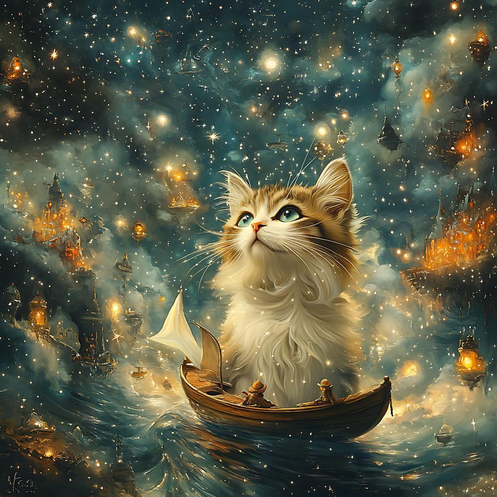Cat In A Boat