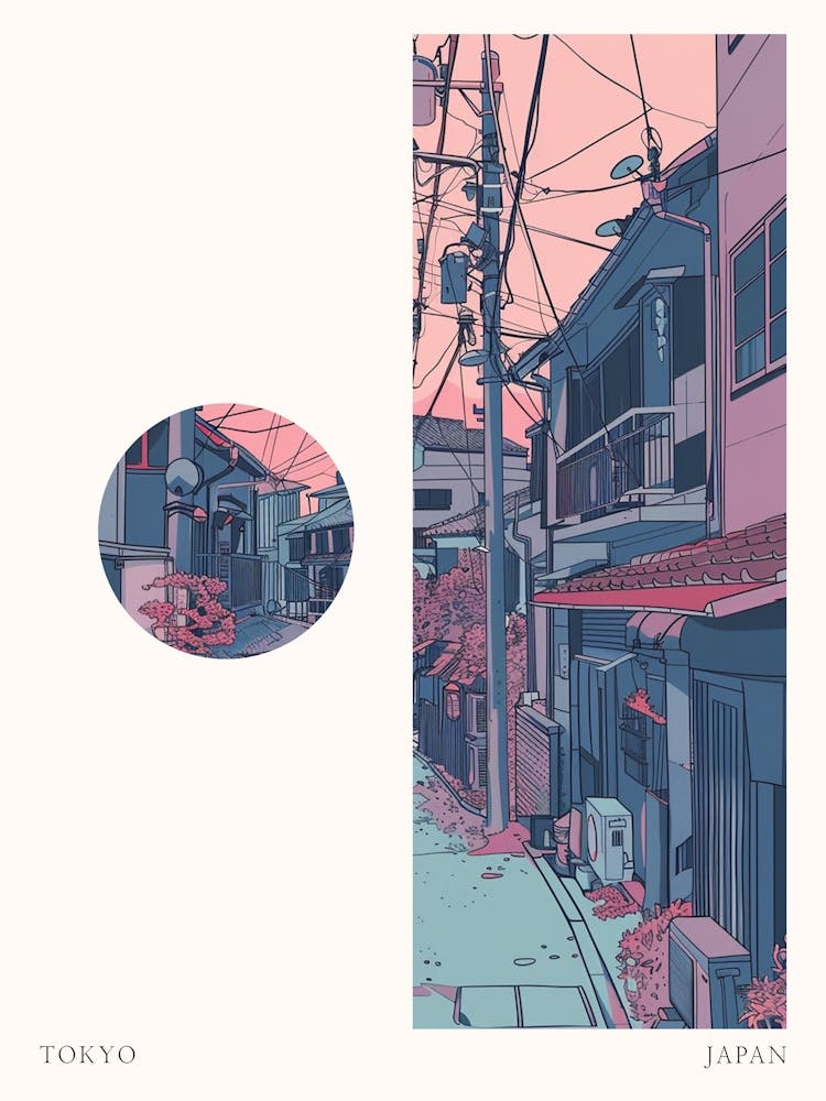 Tokyo Japan 5 Cut Out Travel Poster