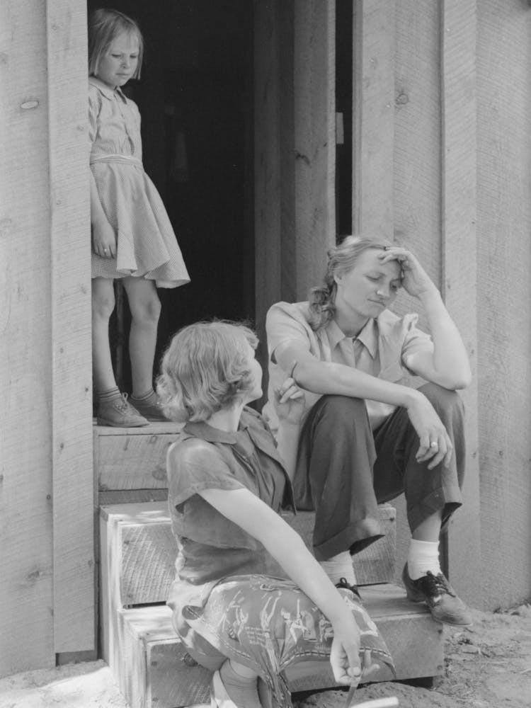 On The Front Steps, Pie Town, New Mexico By Russell Lee
