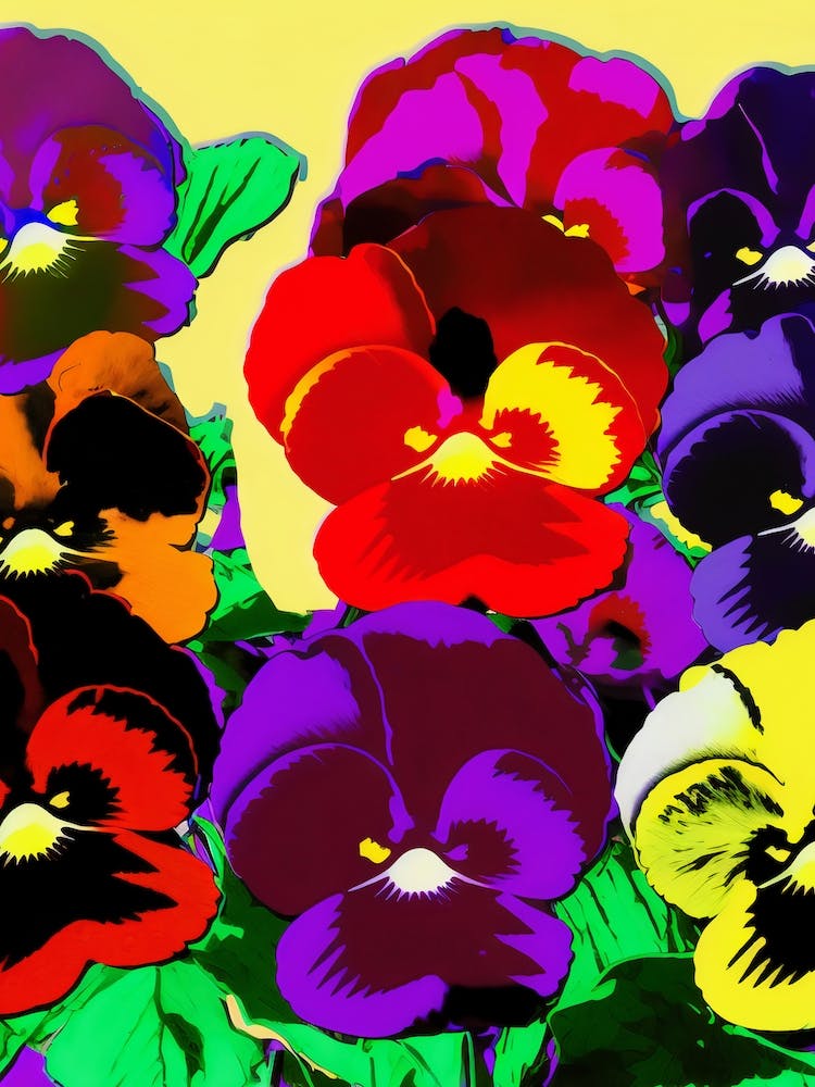 Stiefmütterchen Pop Art Andy Warhol Stil 4