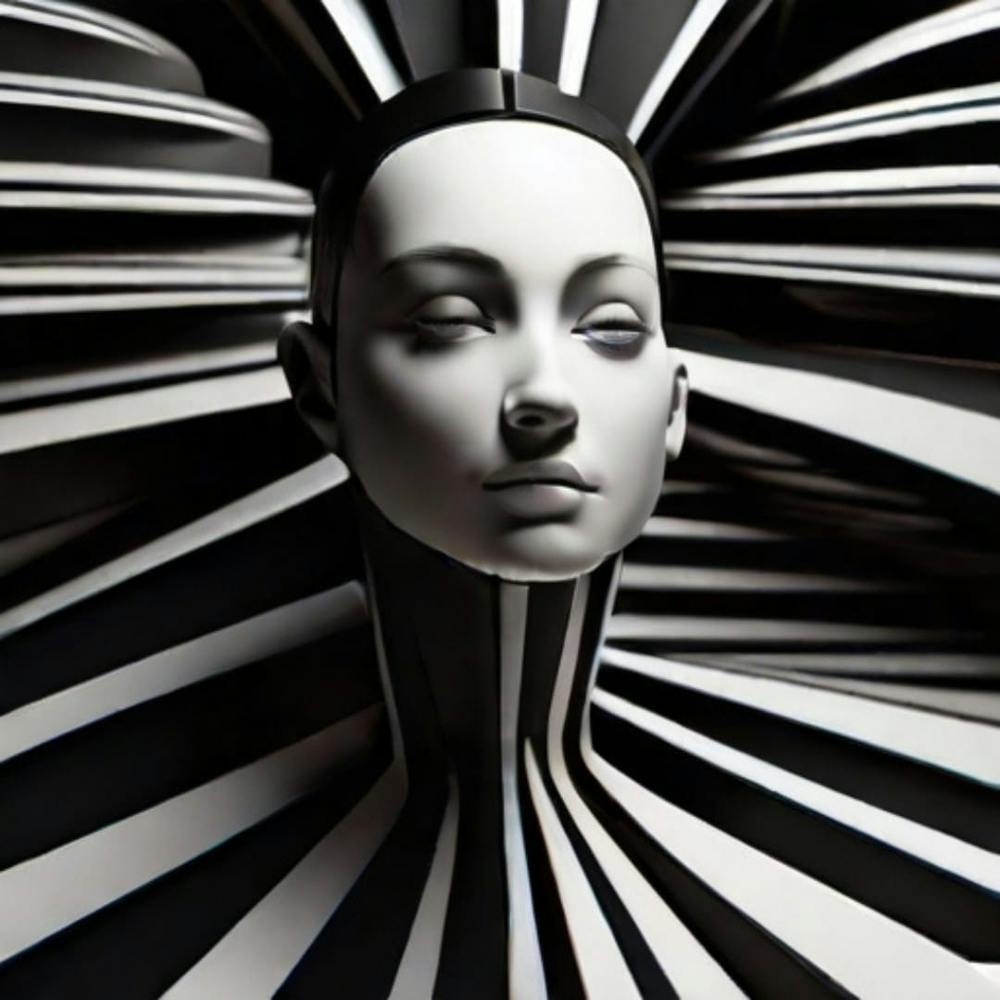 human figure black and white, optical art4k , high quality