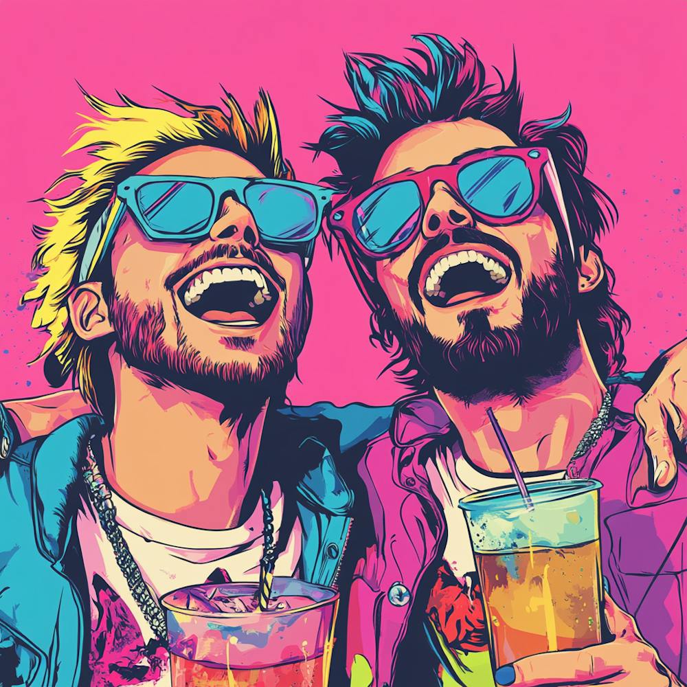 Two Friends Having A Good Time