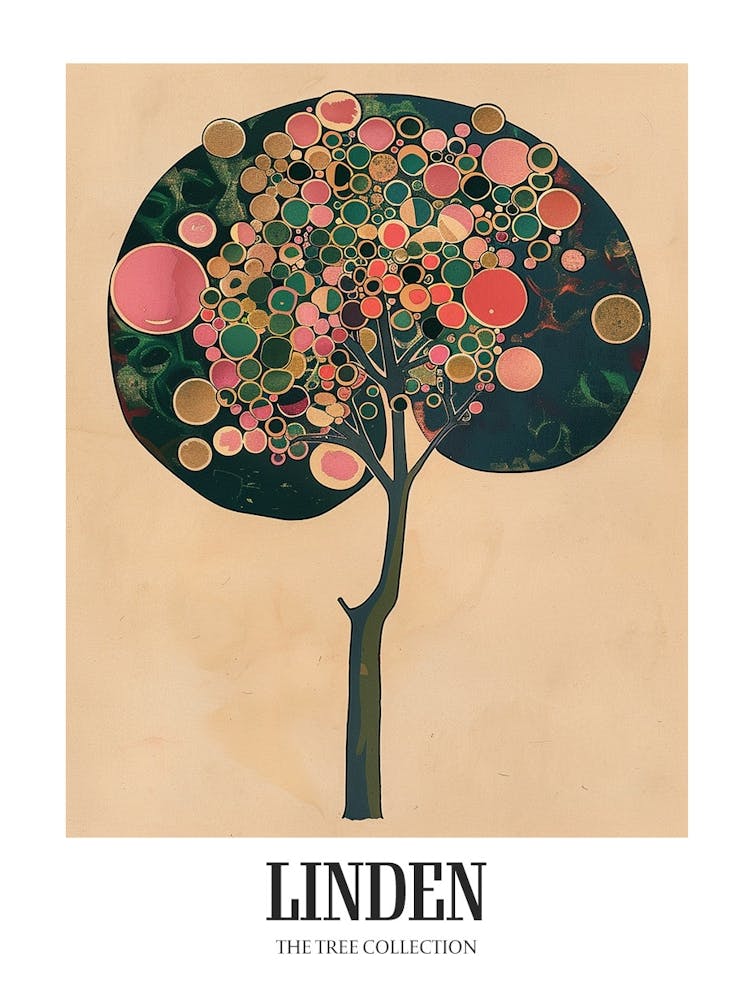 Linden Tree Colourful Illustration 4 Poster