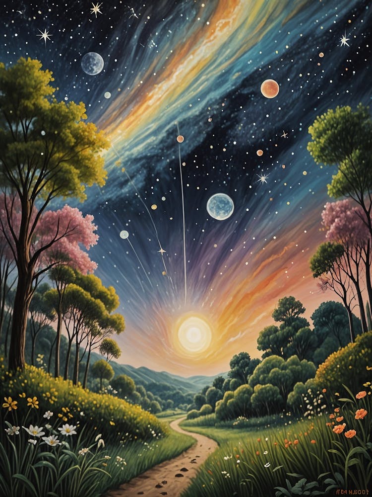 Rainbow Galaxy Night Sky