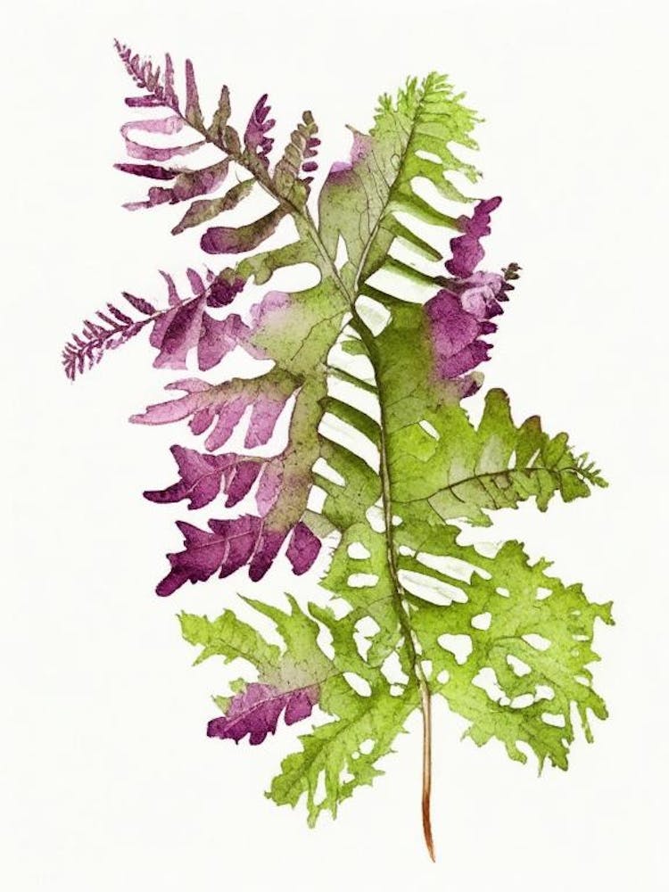 Grape Fern Wildblume Aquarell 1