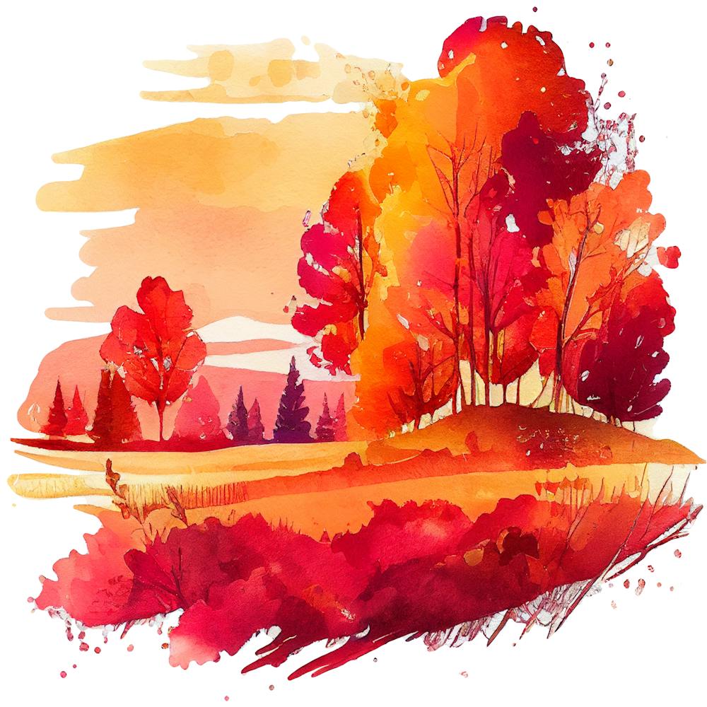 Watercolor Autumn Landscape 62
