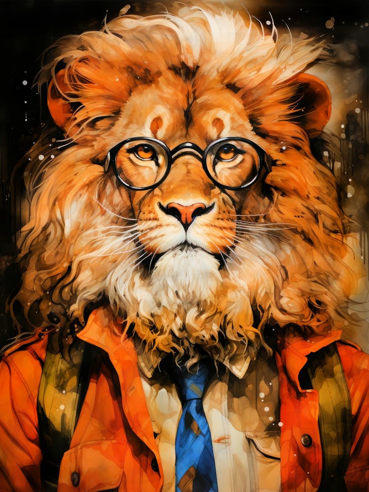 Lion In Glasses animal
