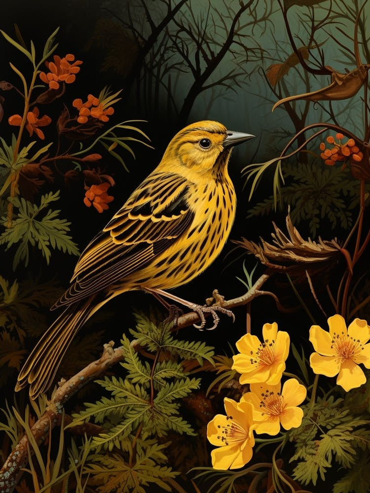 Dark And Moody Botanical Yellowhammer 4
