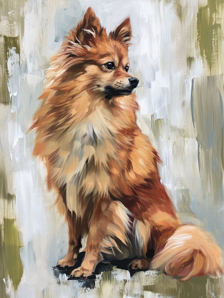 Finnish Spitz Acrylic Painting 3