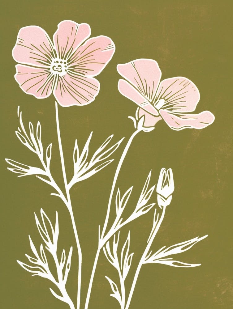 Pink & Green Wild Pansy 2