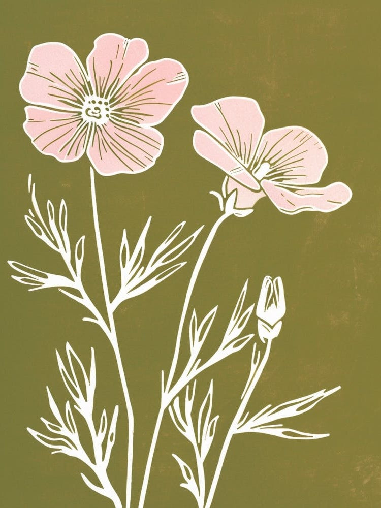 Pink & Green Wild Pansy 2