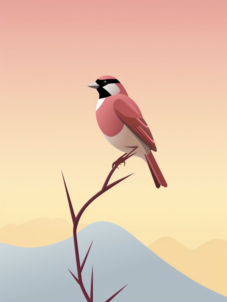 Minimalist American Goldfinch 2 Illustration