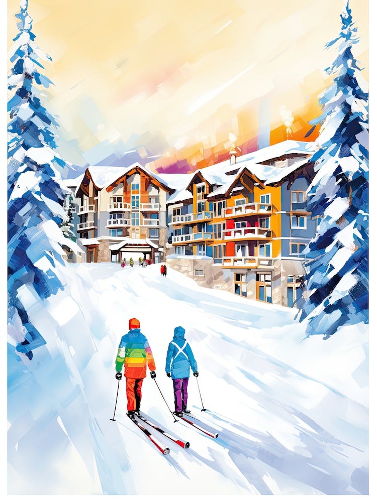 Sun Peaks Resort   British Columbia Canada, Ski Resort Illustration 1