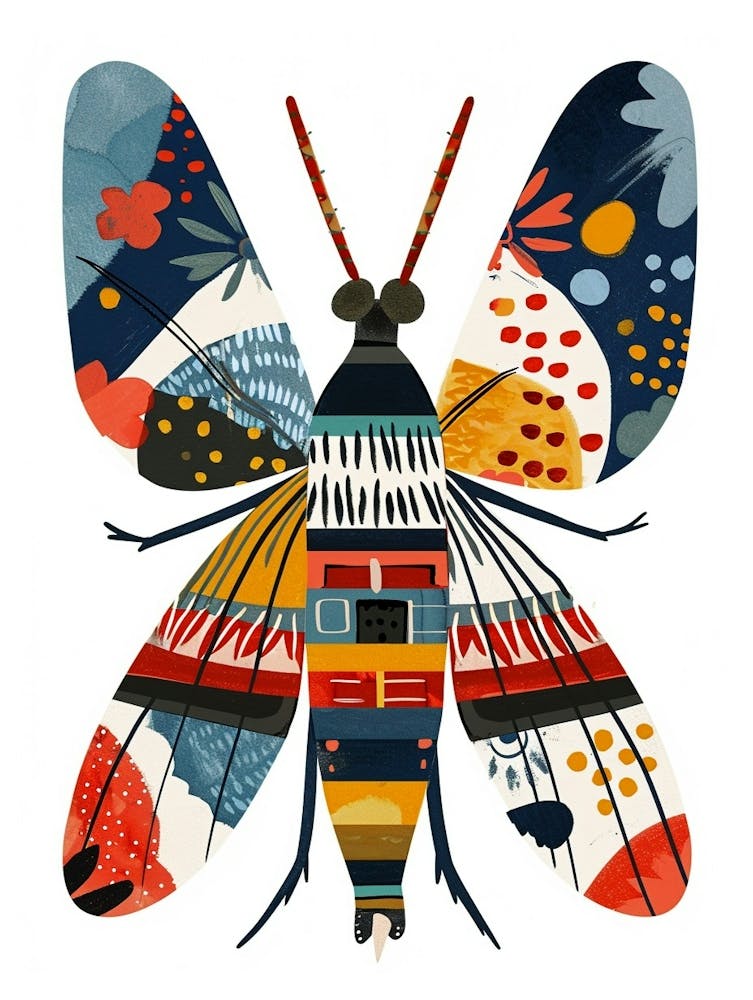 Colourful Insect Illustration Fly 1