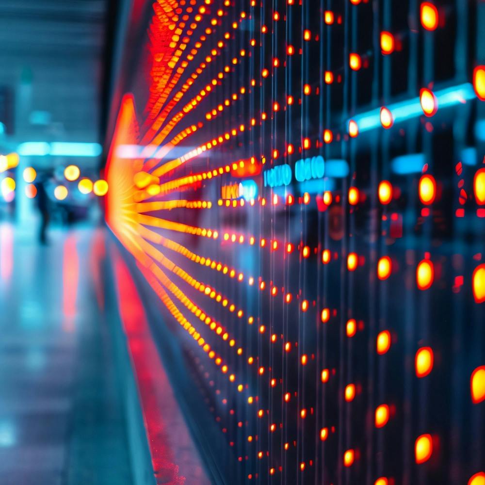 Lumières Rouges Sur Un Mur