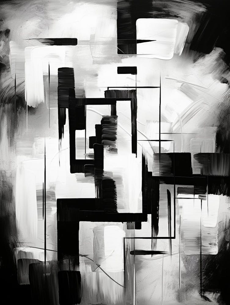 Enigmatic Encounter Abstract Black And White 3