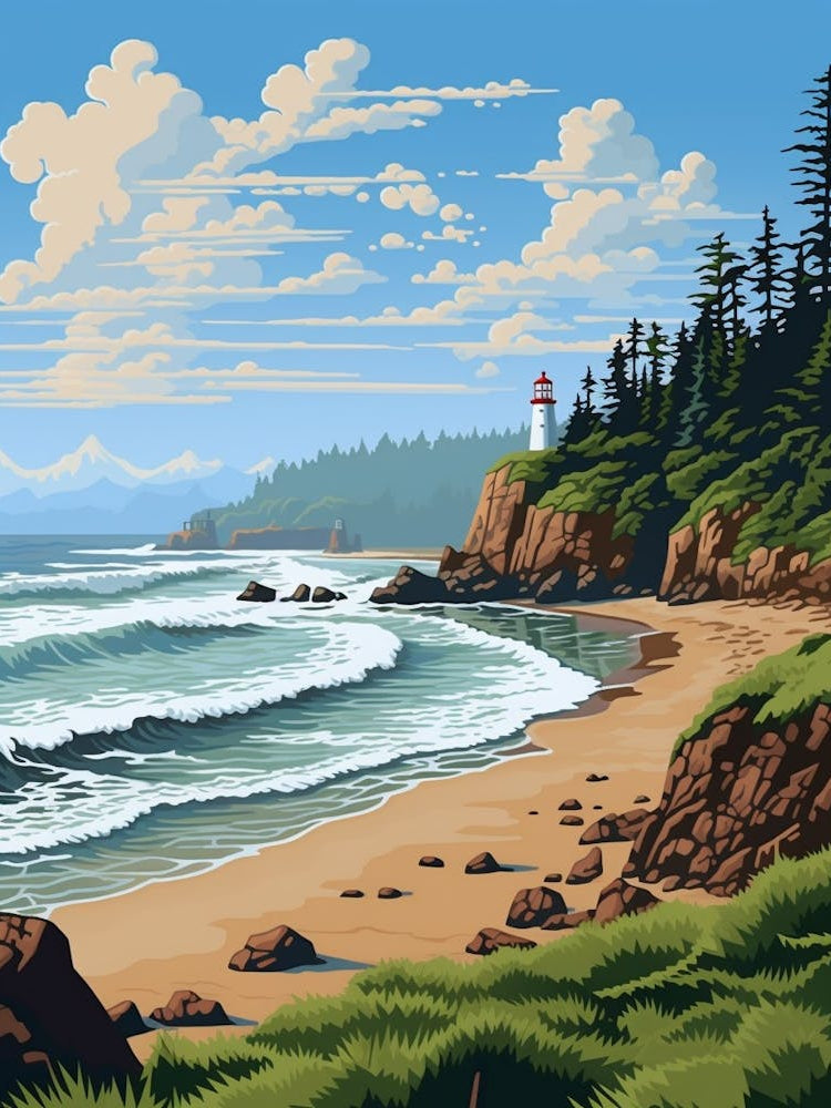 Cannon Beach Washington Retro Pop Art 7