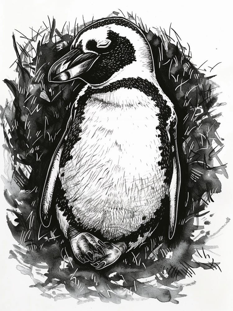 African Penguin Sleeping In A Cozy Pile 1