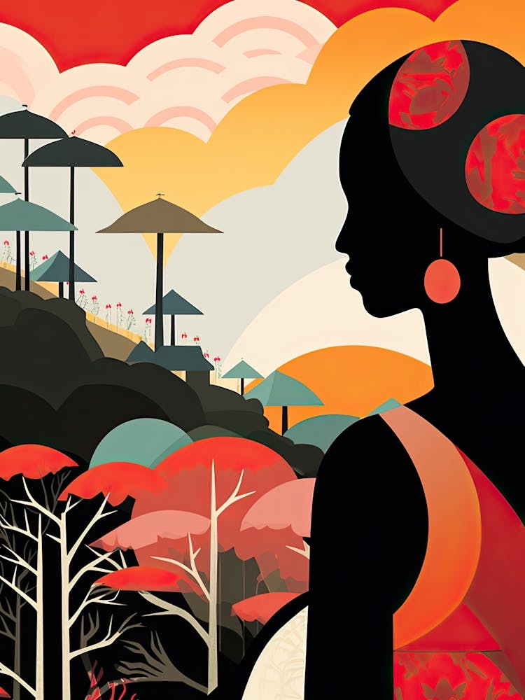 Bali, Indonesia, Bold Outlines 1